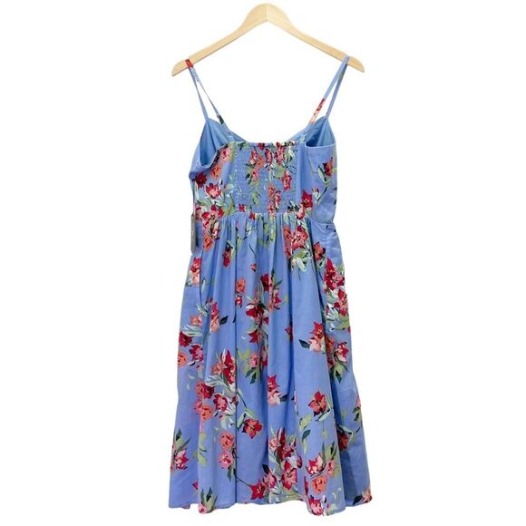 NWT Vince Camuto Button Front Floral Sundress Cornflower Blue Pink Size 4 NEW - Picture 3 of 10